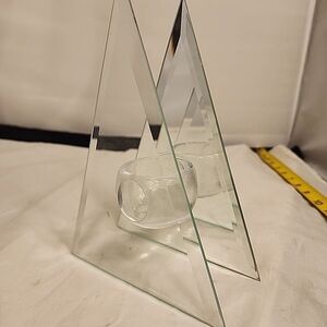 Clear Glass Pyramid Sculpture